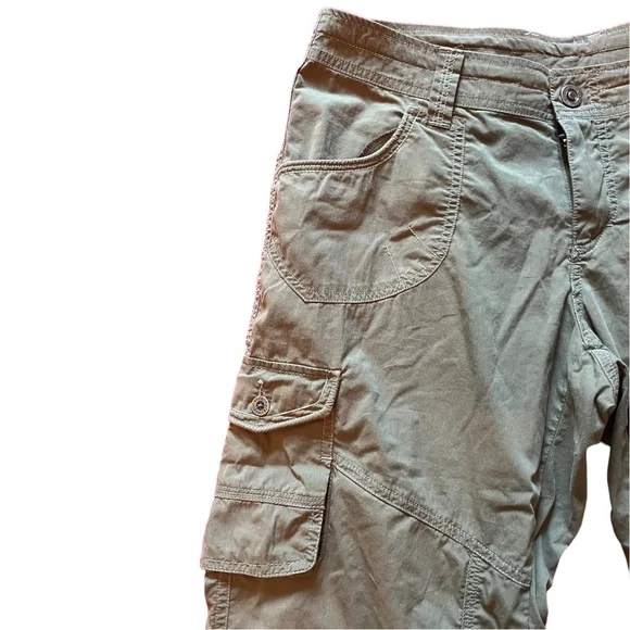 🤠 SOLD 🤠 Kuhl Womens Size 6 Khaki Capri Cargo Stretch Hiking Kontra - Picture 4 of 9